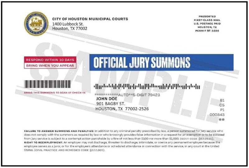 Front of Juror Postcard