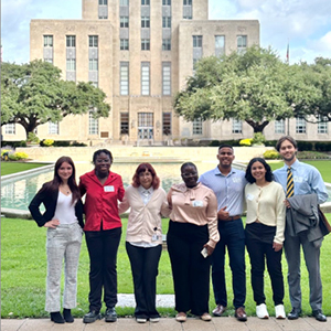 Students on the Steps of City Hall