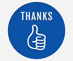 blue and white icon for submitting thanks to HFD