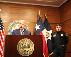 Mayor Whitmire and Acting Police Chief Satterwhite