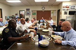 Mayor Whitmire Having a Meal with Firefighters