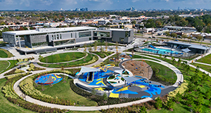 Alief Park and Alief Neighborhood Center Aerial View of Outdoor Play Area