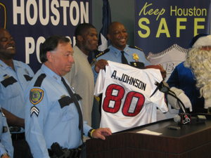 Houston Police Chief Charles A. McClelland, Jr. and Houston Texans Pro-Bowl wide receiver Andre Johnson