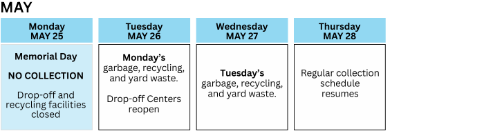 Image of Monday and Tuesday service move to Tuesday and Wednesday